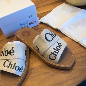 NWT Chloe Woody Flat Mule